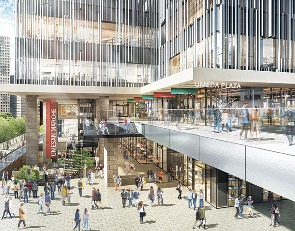 南東広場イメージ（JR大阪駅南側から）