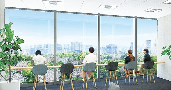 都市公園を眺望できるオフィス（イメージ）