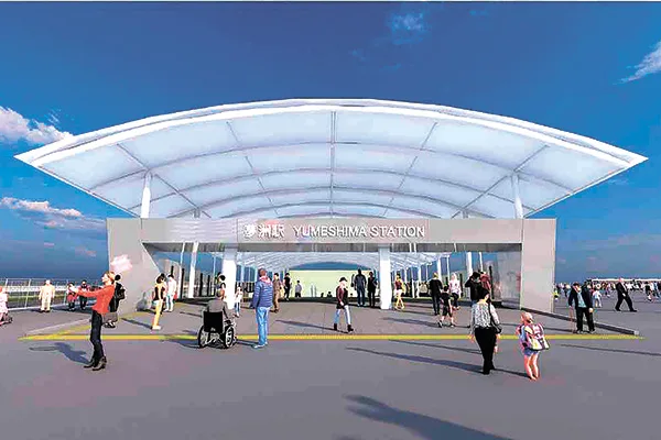 夢洲駅の外観イメージ（大阪港湾局提供）