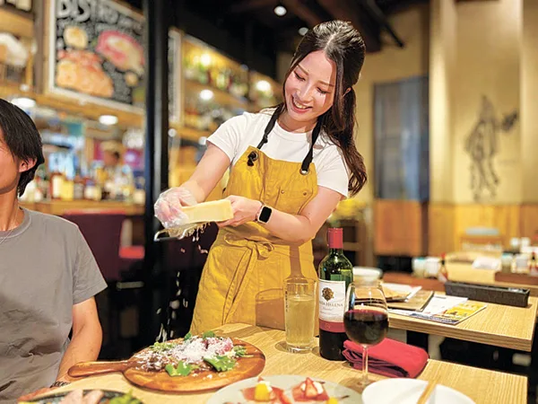 どの料理にもふんだんにチーズが使われる