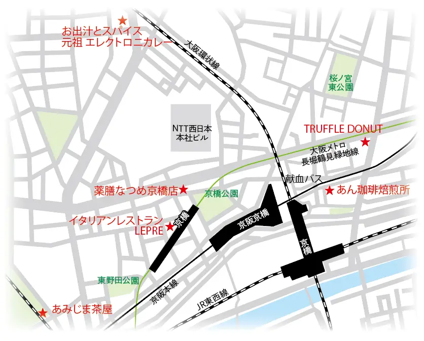 京橋らへんマップ