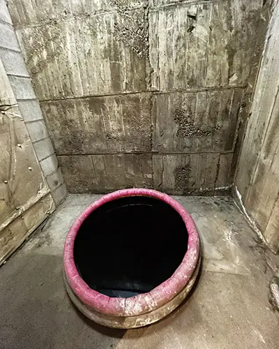 ある空き家の中庭にあったという、まるで底なし沼のような子ども用プール