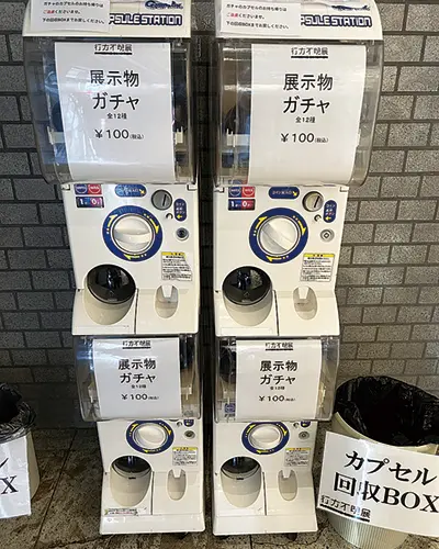 他の会場でも大人気のガチャガチャ。展示物が入っていて全12種類