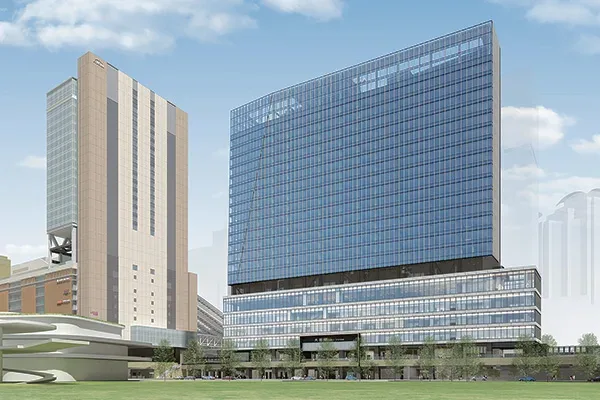 イノゲート大阪の完成イメージ。左はルクア大阪のあるノースゲートビルディング