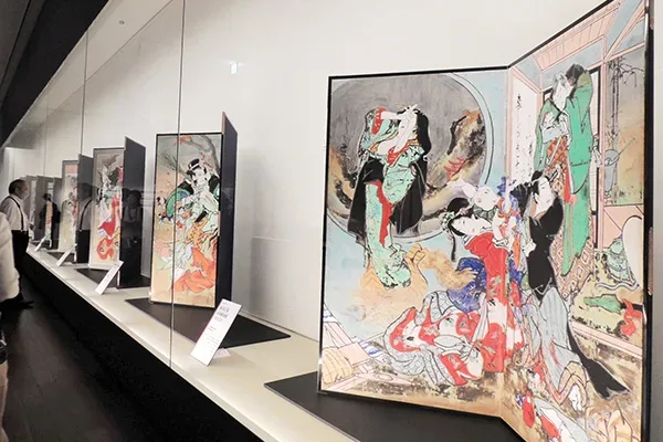 芝居絵屏風「芦屋道満大内鑑葛の葉子別れ」